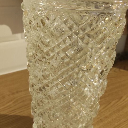 Glass embossed vases used, set of 2 pieces