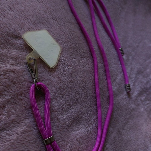 Cellular adjustable neck strap like new, violet color