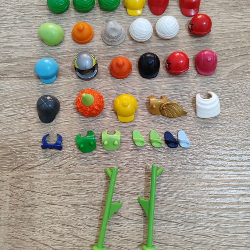 Playmobil accessories hats and crutches for figures used