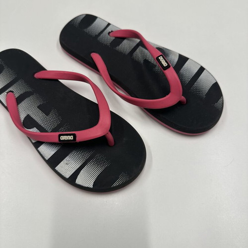 Arena flip flops size 32, black and pink, girls'