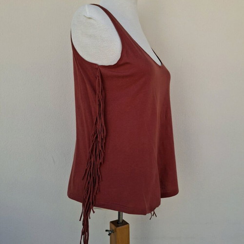 Zara top like new, size M, red with fringes