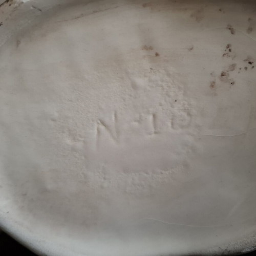 Italian vintage centerpiece bowl used, neoclassical Capodimonte style