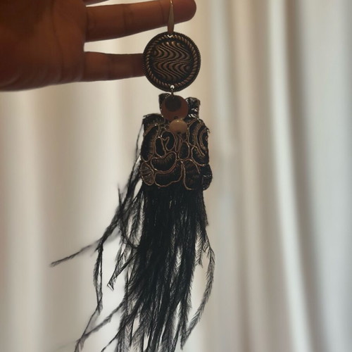 Handmade earring new, black