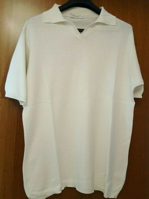 Rococo Polo-Shirt μεταχειρισμένο, μέγεθος M, δεκαετίας 80, άσπρο