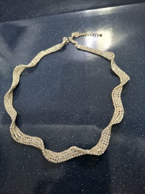 Κολιέ choker με 4 σειρές στρας σαν καινούργιο, γκρι