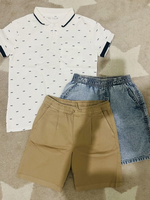 Zara Boys 3-Piece Summer Set Polo Shirt and Shorts like new