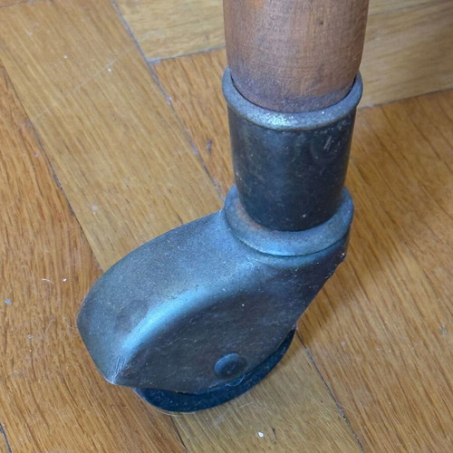 Vintage wooden bar with wheels used, small