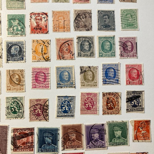 Belgian stamps used, 80 different sealed
