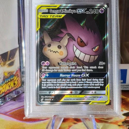 Pokemon Card Gengar & Mimikyu GX 2019 Holo Sun & Moon Team Up new