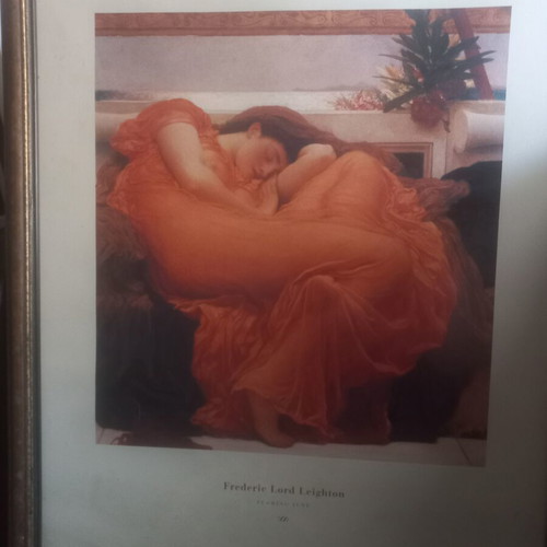 Flaming June print by Frederic Lord Leighton with gold frame