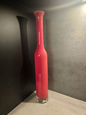 Royal Leerdam Ligne Libre red vase by Siem van de Marel 1993 like new