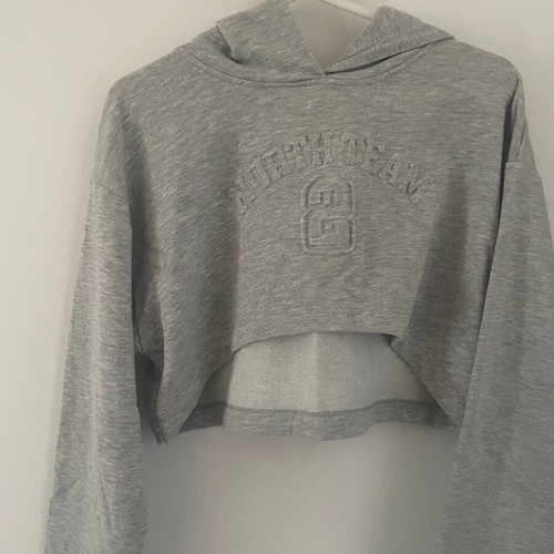 Zara crop top sweatshirt like new, gray, for girl 13-14 years