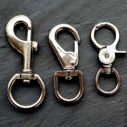Set of 3 silver lobster clasp safety keychains new
