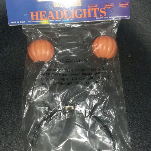 Decorative pumpkin headband new with batteries