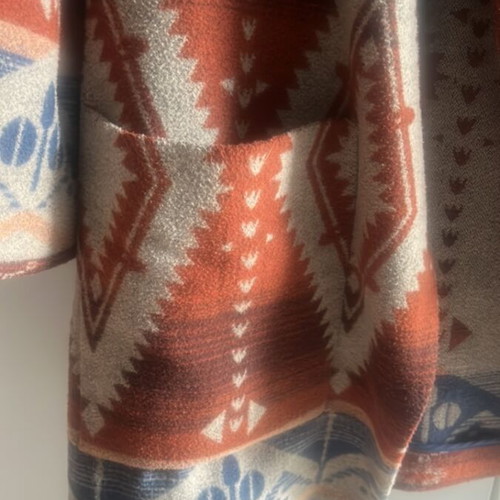Monsoon coat size 42 like new, wool with color combination