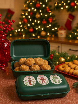 Tupperware Twin Rectangular Xmas Edition new