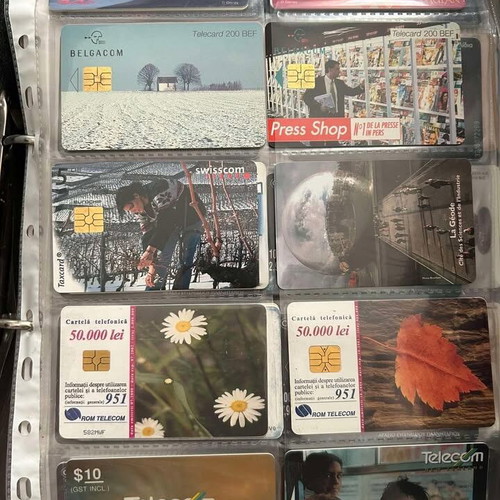 Phone cards used, collection of over 200 from around the world