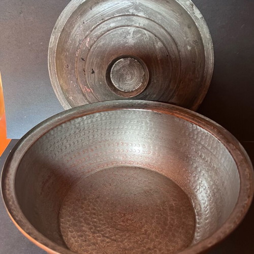Large Copper Pot used, vintage bakiri 30 cm