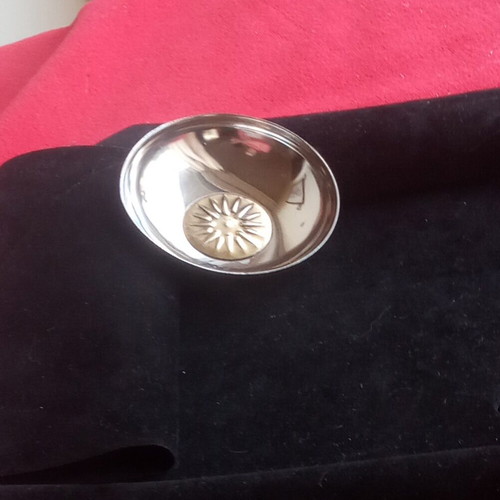 Decorative silver-plated Sun of Vergina vintage like new