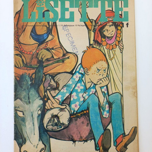 Pack of three used old French comics 1969-1971 Tintin, Mickey Mouse, Lisette