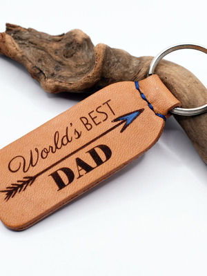 Μπρελόκ από Δέρμα World's Best Dad Κατόπιν Παραγγελίας