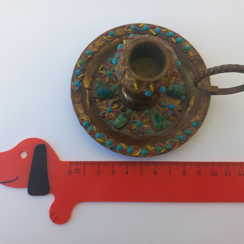 Brass candlestick used with wear