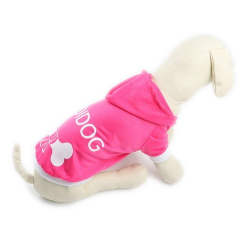 Dog hoodie pink with hood