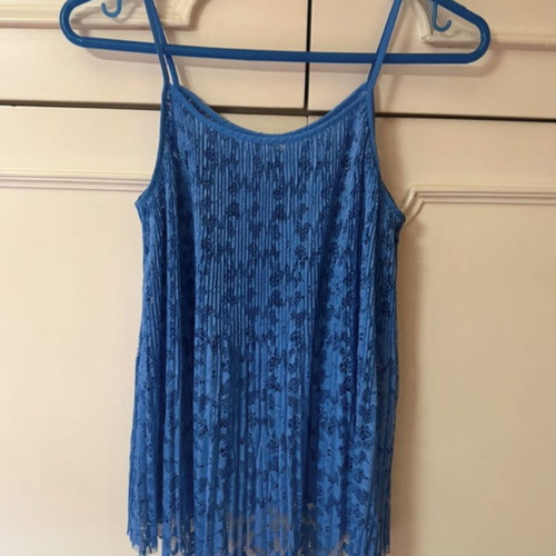 Zara lace top with pleated details, like new, royal blue