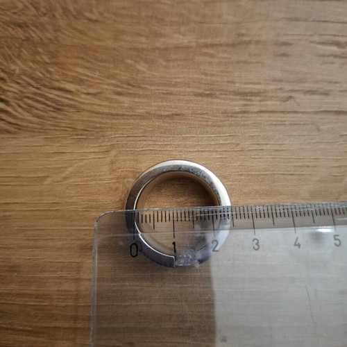 Ring size 10 stainless steel with clear zirconia, like new