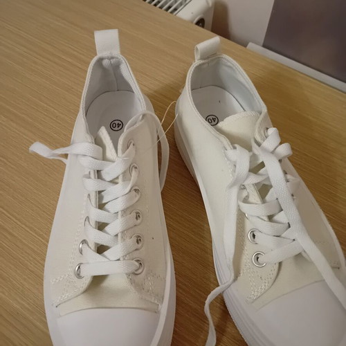 Women's white athletic shoes, size 40