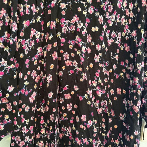 H&M floral open-back dress, black multicolor