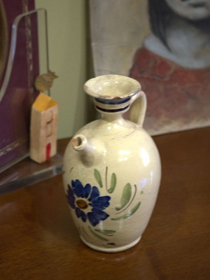 Μικρό Αντικέ Αγγείο Λαδιού Μεταχειρισμένο με Χειροποίητη Διακόσμηση