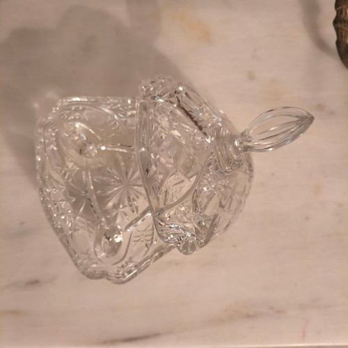 Triangular glass fondant dish like new, 1950s vintage