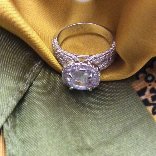 Silver-plated Fo Bijou ring new with zircon stones