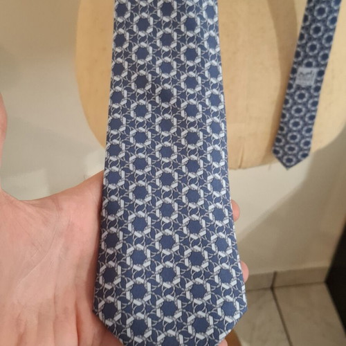 Hermes vintage μπλε μεταξωτή γραβάτα