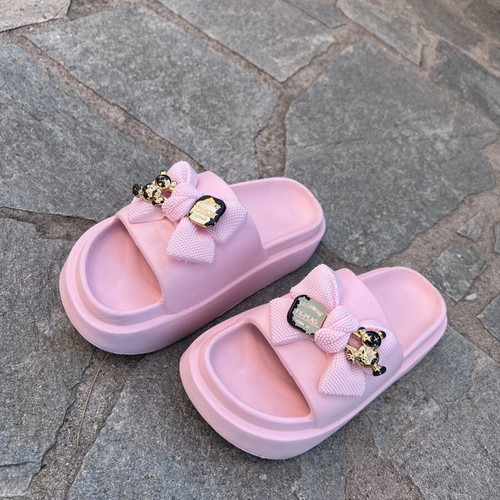 Pink platform slippers