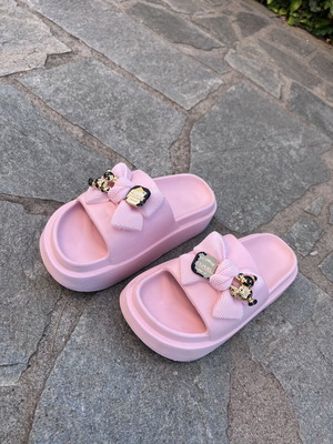 Pink platform slippers
