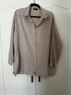 Infinity cotton gauze oversized shirt plus size 42/44 like new, pink beige