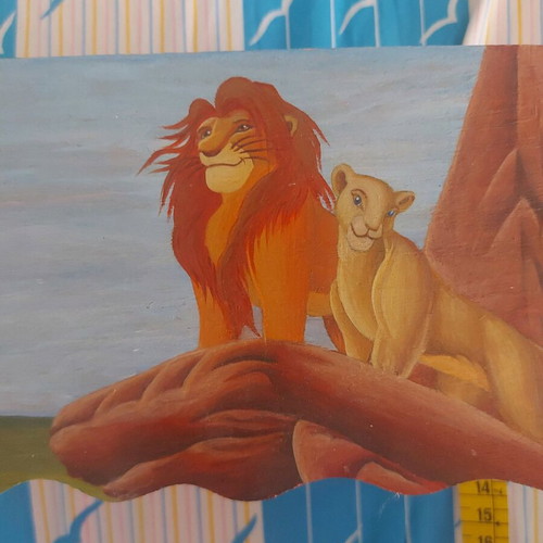 Storage box used hand-painted with The Lion King design