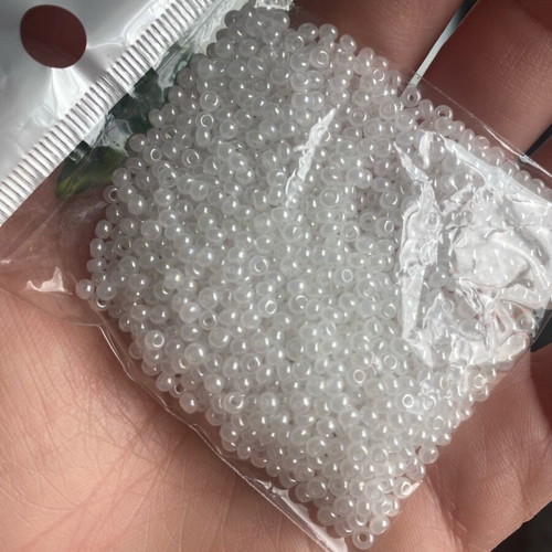 Seed beads transparent iridescent 2mm new