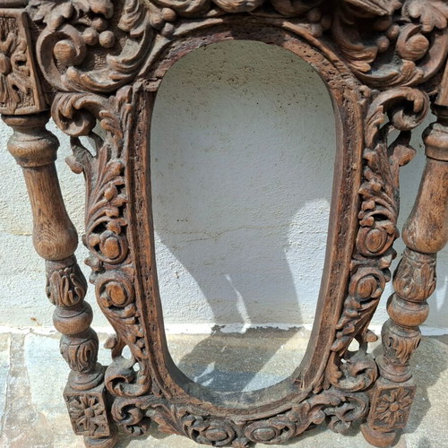 Handmade wood carving used 19th century for mirror
