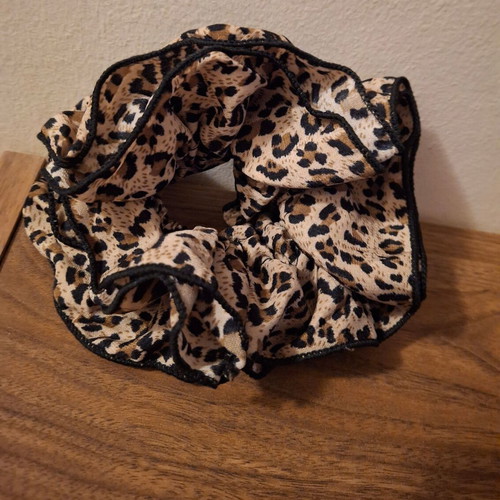 Scrunchie large leopard hair tie triple new animal print