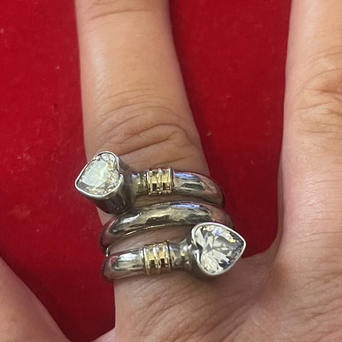 925 Silver Gold Ring size 55