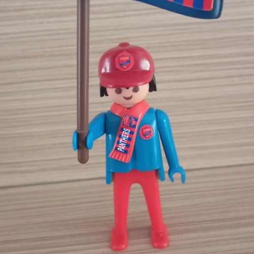 Playmobil Panionios Fan Figure like new with flag and scarf