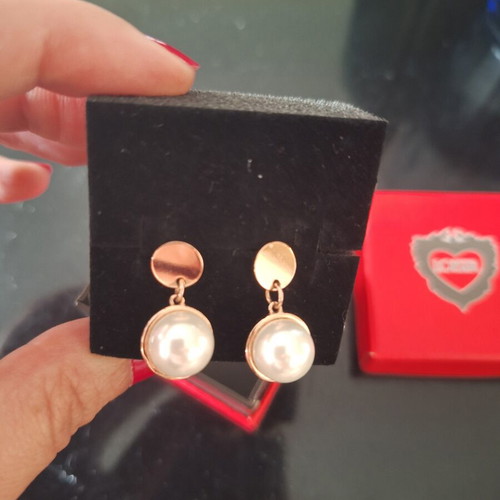 Loisir Rose-Gold Earrings with Pearl Like New