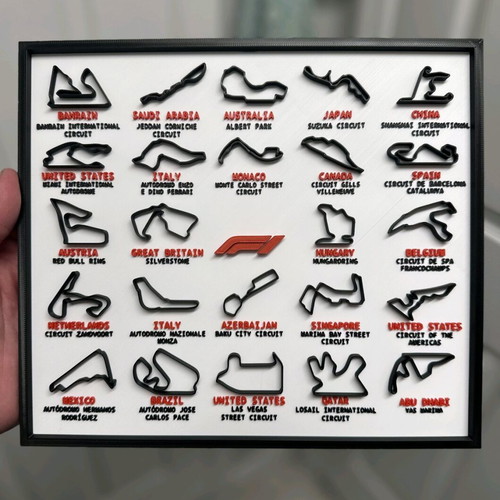 Formula 1 3D board new with tracks and locations