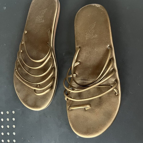Ancient Greek Sandals bronze metallic sandals size 38