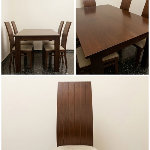 Extendable solid wood dining set like new with 6 chairs