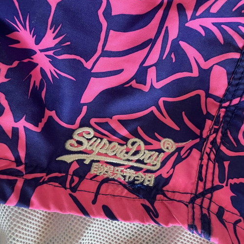 Superdry swim shorts blue-pink size XL like new