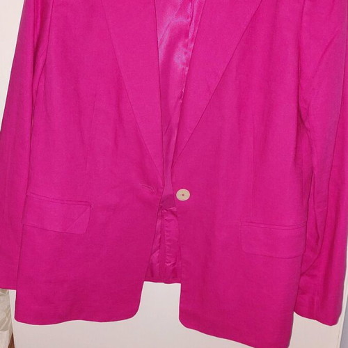 Calliope women's linen jacket new, size XL, fuchsia, long